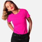 Camiseta Dama Cuello Redondo Algodón Peinado